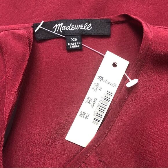 MADEWELL WATERLILY SILK RUFFLE BLOUSE NWT - Picture 8 of 10